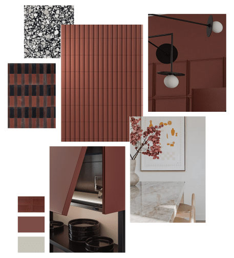 Moodboard d'une cuisine terracotta