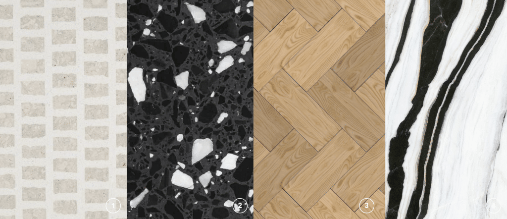 2 motifs de sol noir et beige