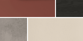 Terracotta, noir, gris et beige